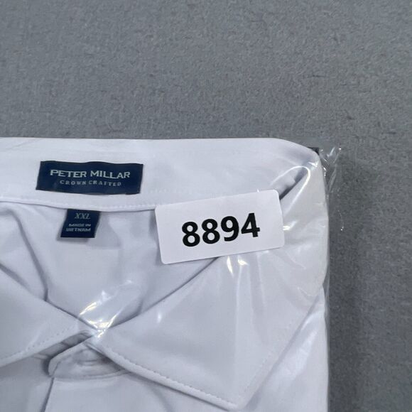 Peter Millar Crown Crafted Polo Shirt Men Size‎ XXL JULIUS Blue White NWT - Picture 11 of 11